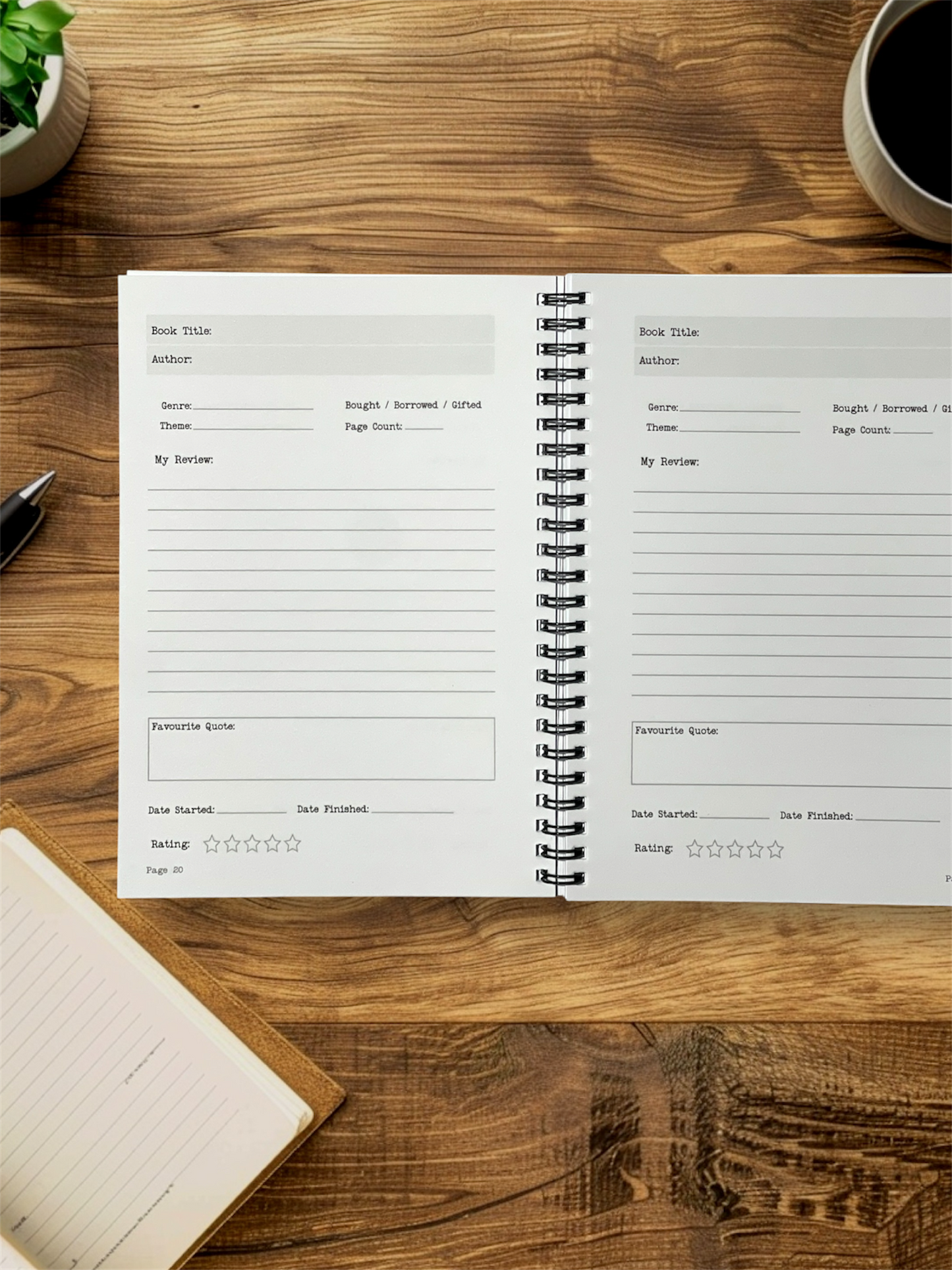 Skull and Rose Book Review Journal - Wirobound