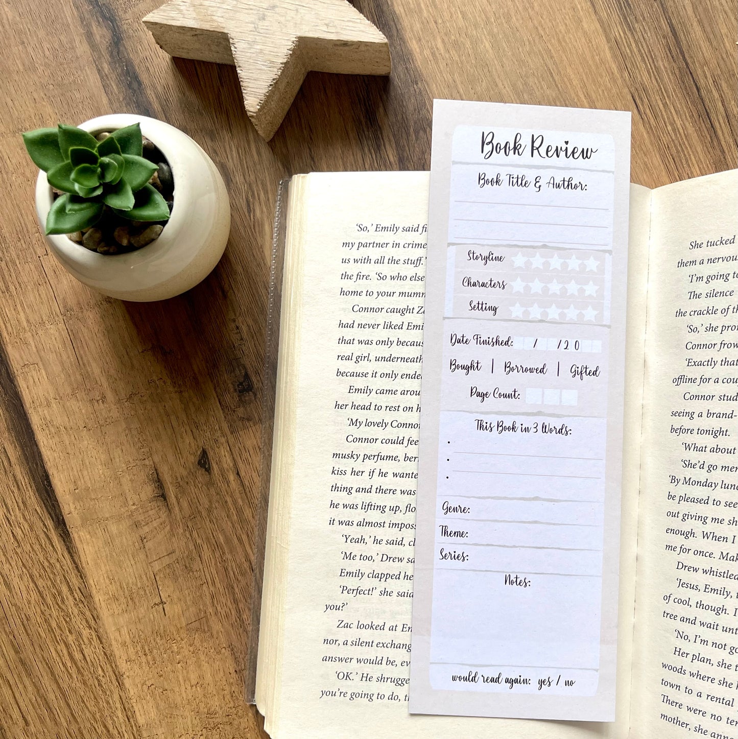 Book Review Bookmark Set of 4