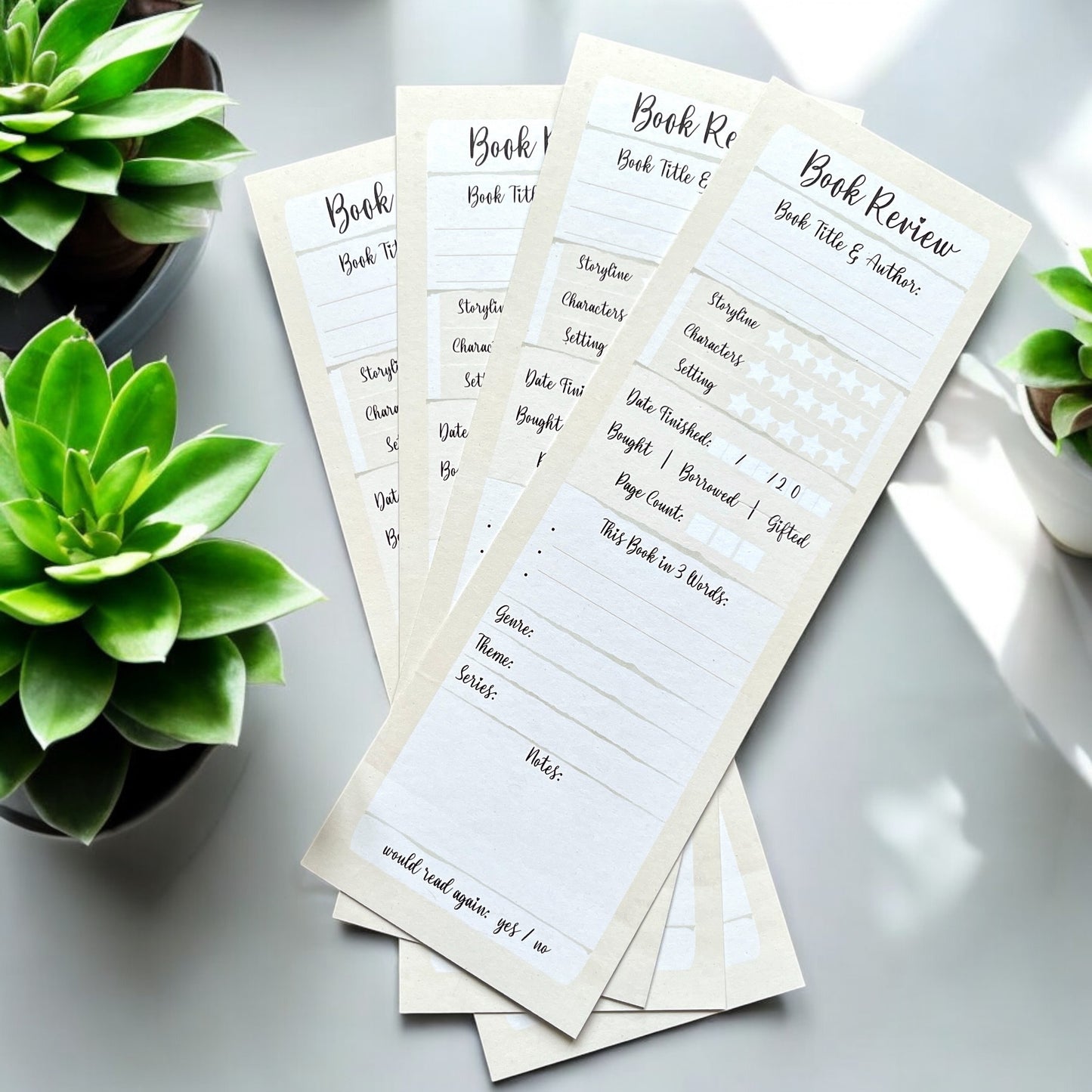 Book Review Bookmark Set of 4